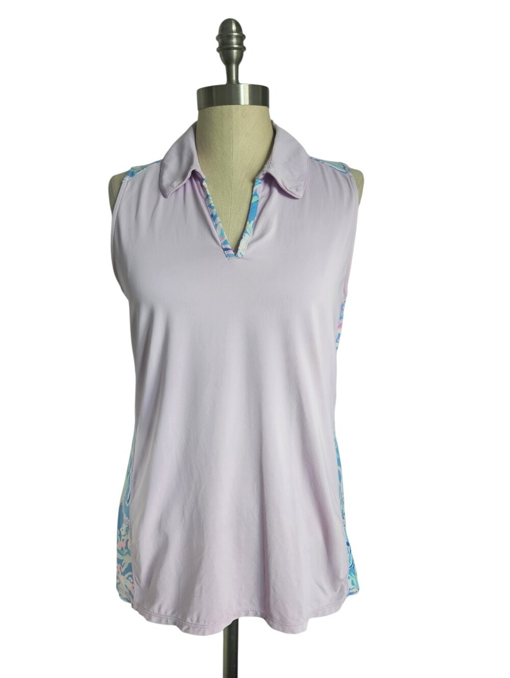 LILLY PULITZER Reesa Luxletic Purple Sleeveless Golf Tennis Top | SZ L - Picture 2 of 11